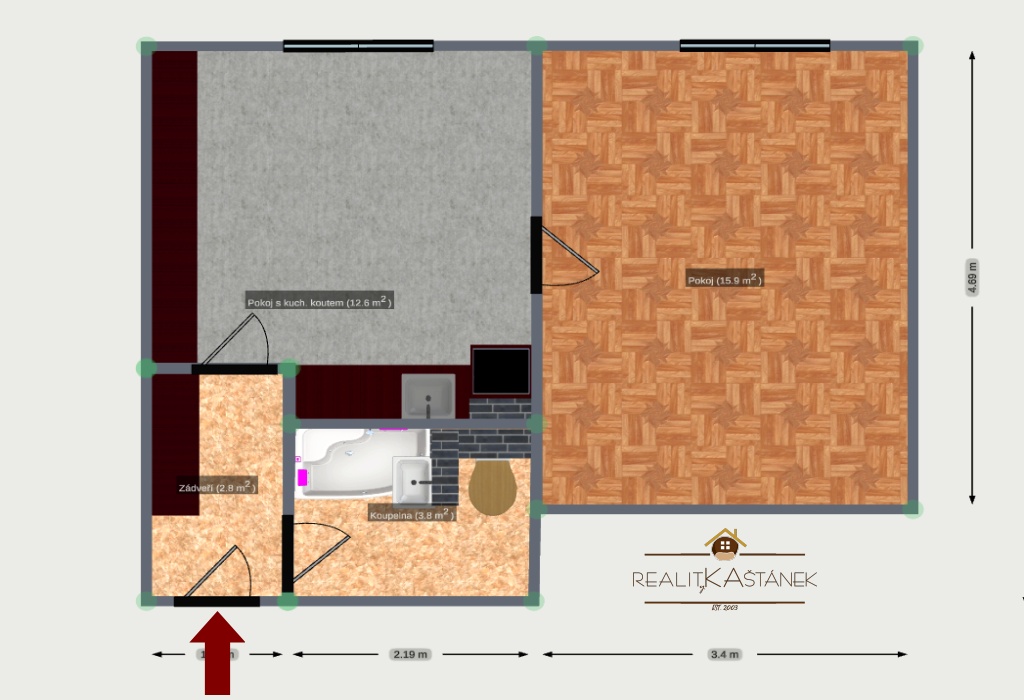 03 PLÁNEK 2+kk Na Pískovně LOGO