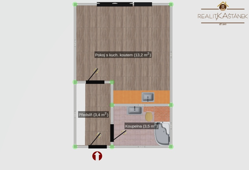 03 Logo plánek Na Pískovně 1+kk